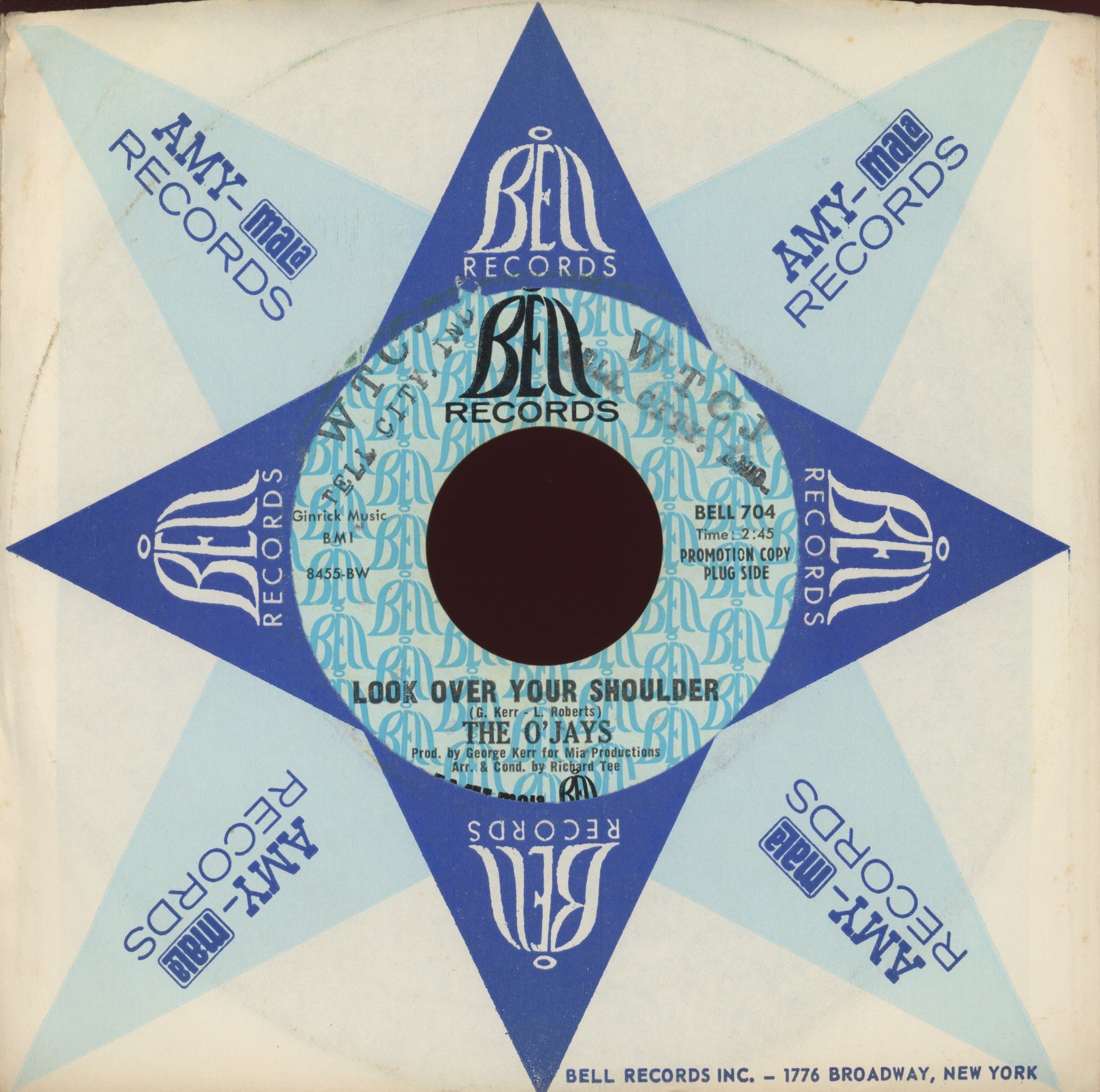 The O'Jays - Look Over Your Shoulder on Bell Promo Northern Soul 45