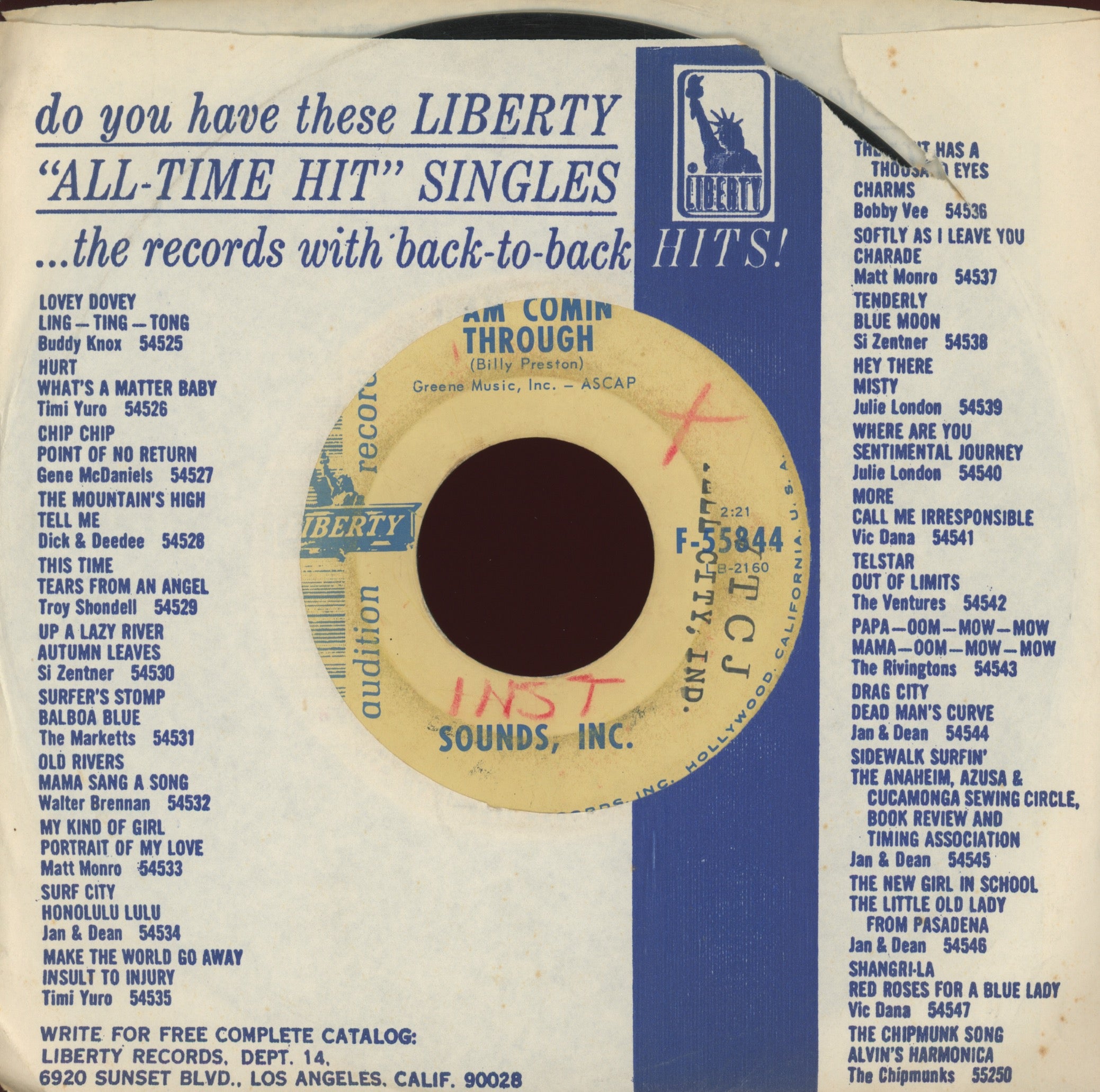 Sounds Incorporated - I Am Comin' Through on Liberty Promo Mod Soul 45