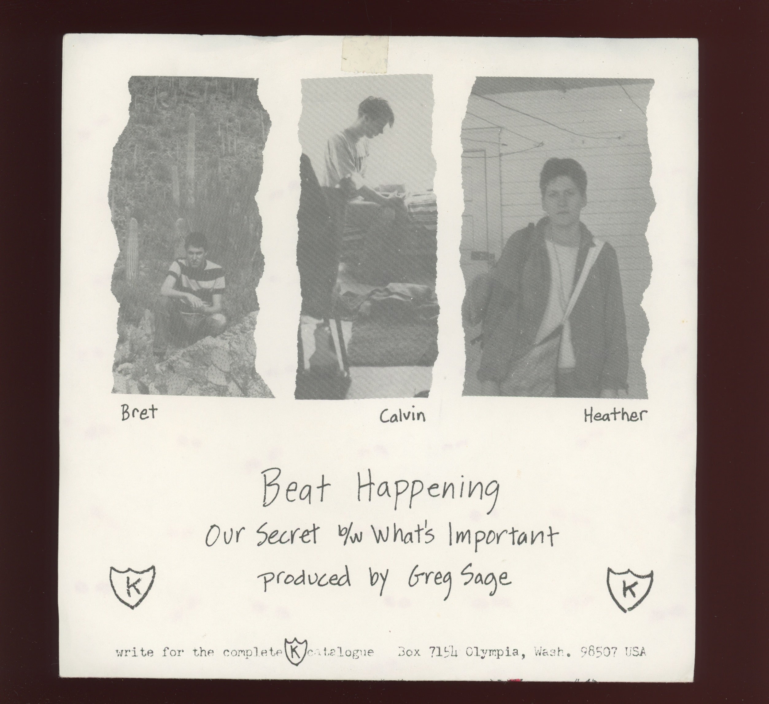Beat Happening - Our Secret b/w What's Important on K 45 With Picture Sleeve