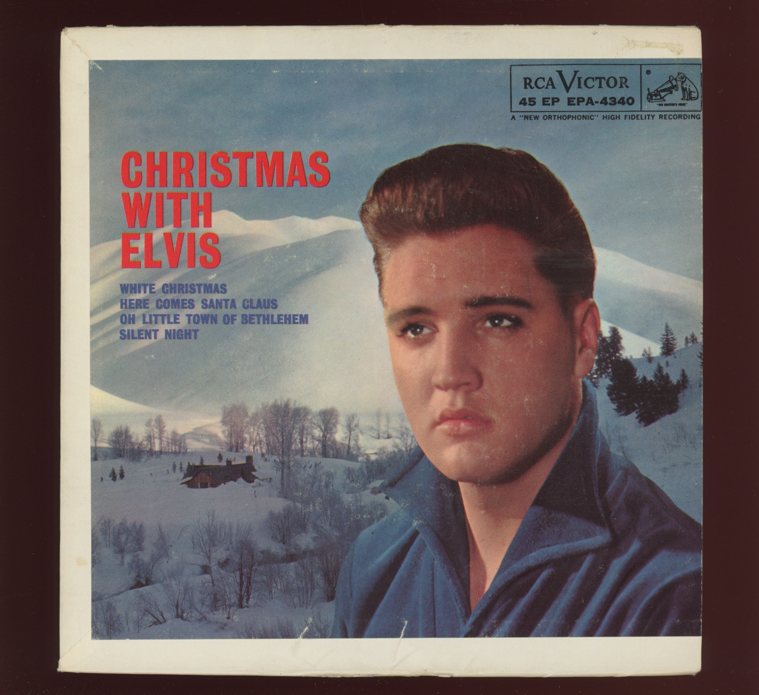 Elvis Presley - Christmas With Elvis on RCA EPA 4340 Rare Orange Label EP 45 With Cover