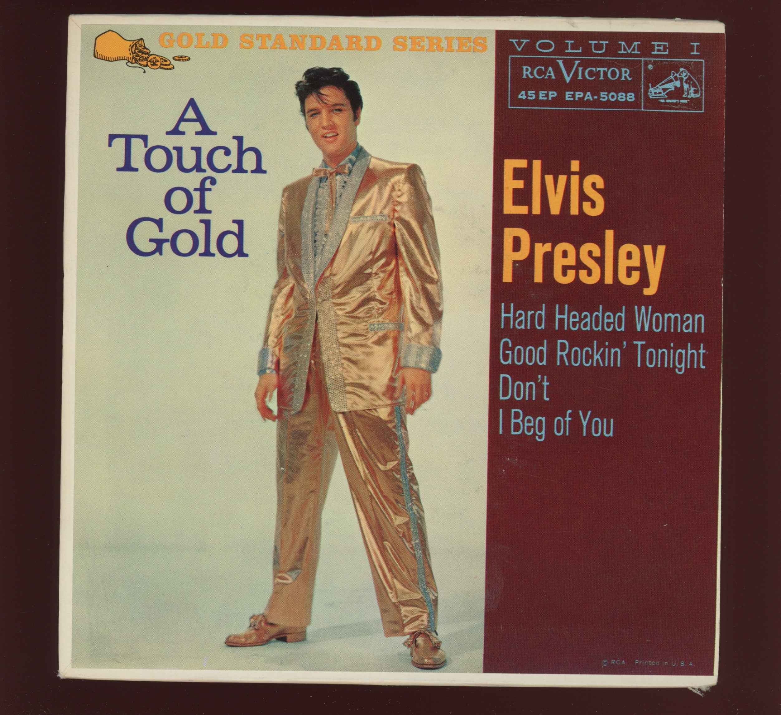 Elvis Presley - A Touch Of Gold Volume I on RCA EPA 5088 Rare Orange Label EP 45 With Cover