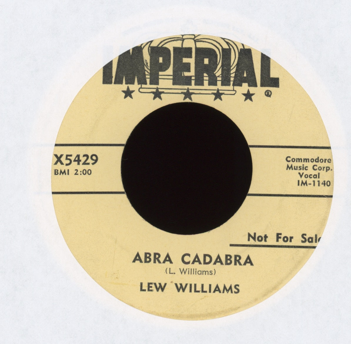Lew Williams - Centipede on Imperial Promo Rockabilly 45