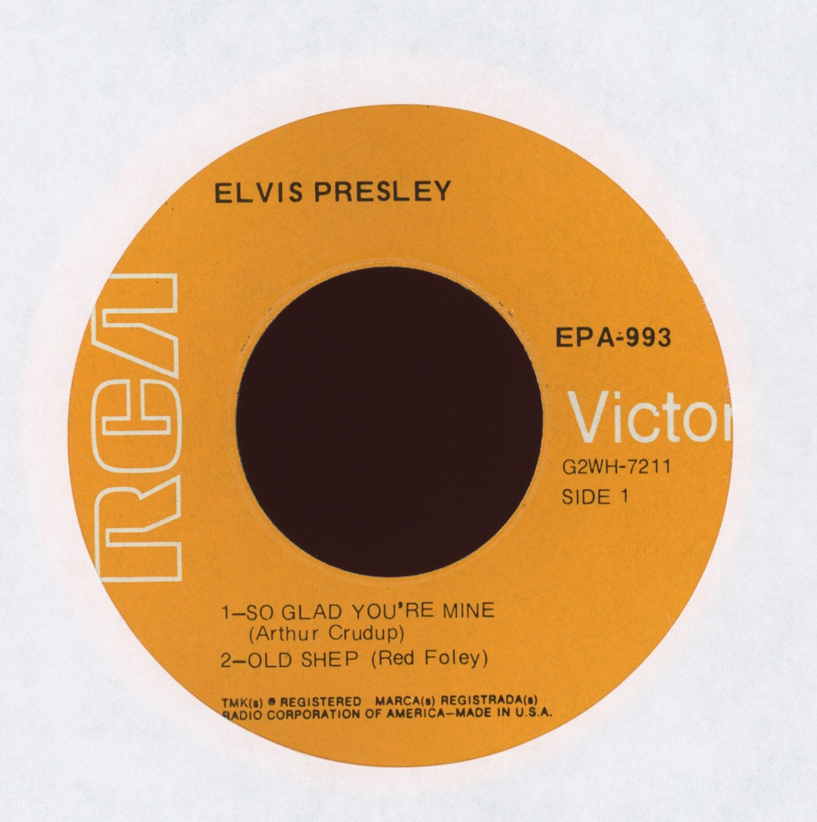 Elvis Presley - Elvis, Volume 2 on RCA EPA 993 Rare Orange Label 45 EP With Cover