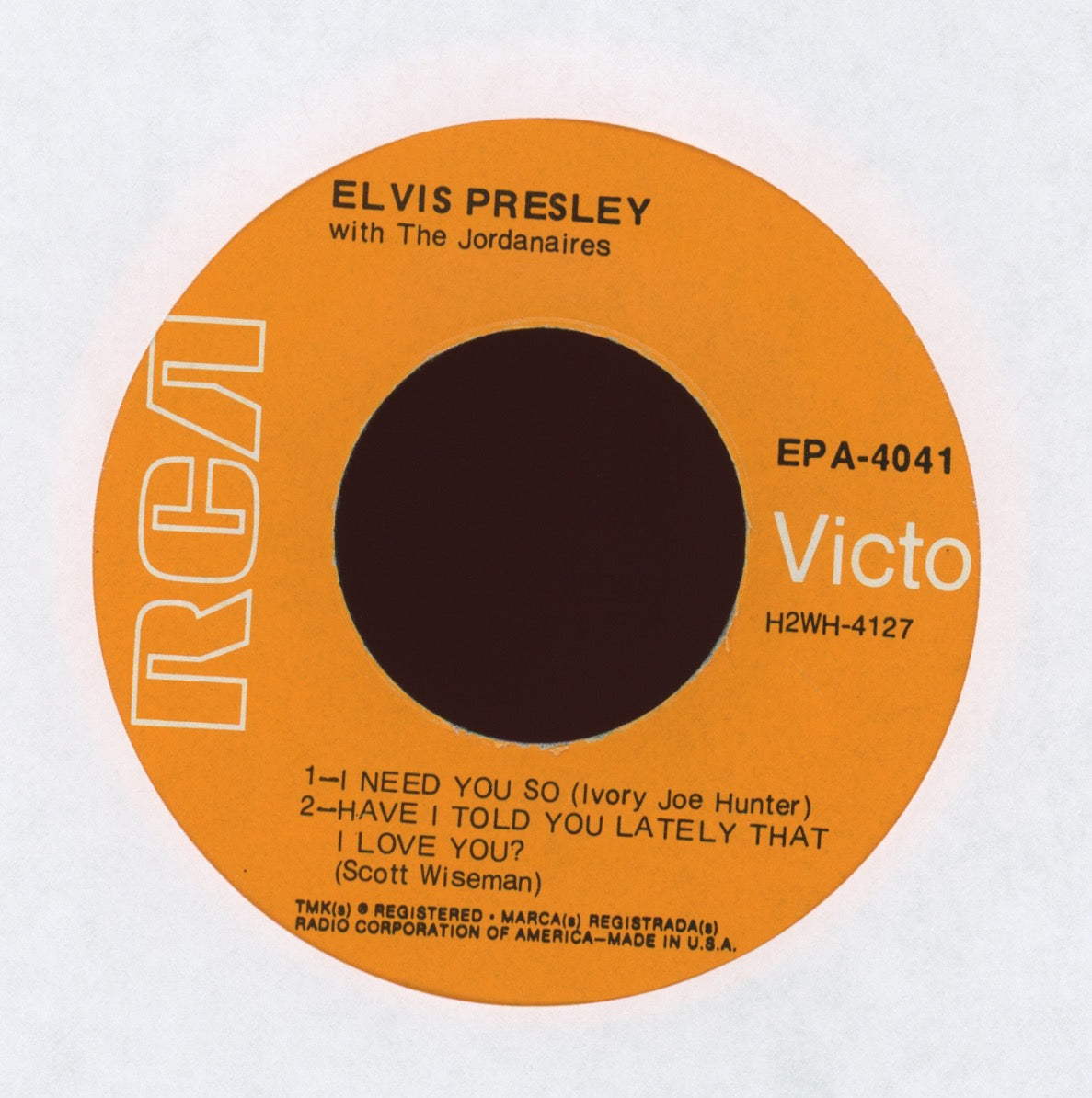 Elvis Presley - Just For You on RCA EPA 4041 Rare Orange Label EP 45 W