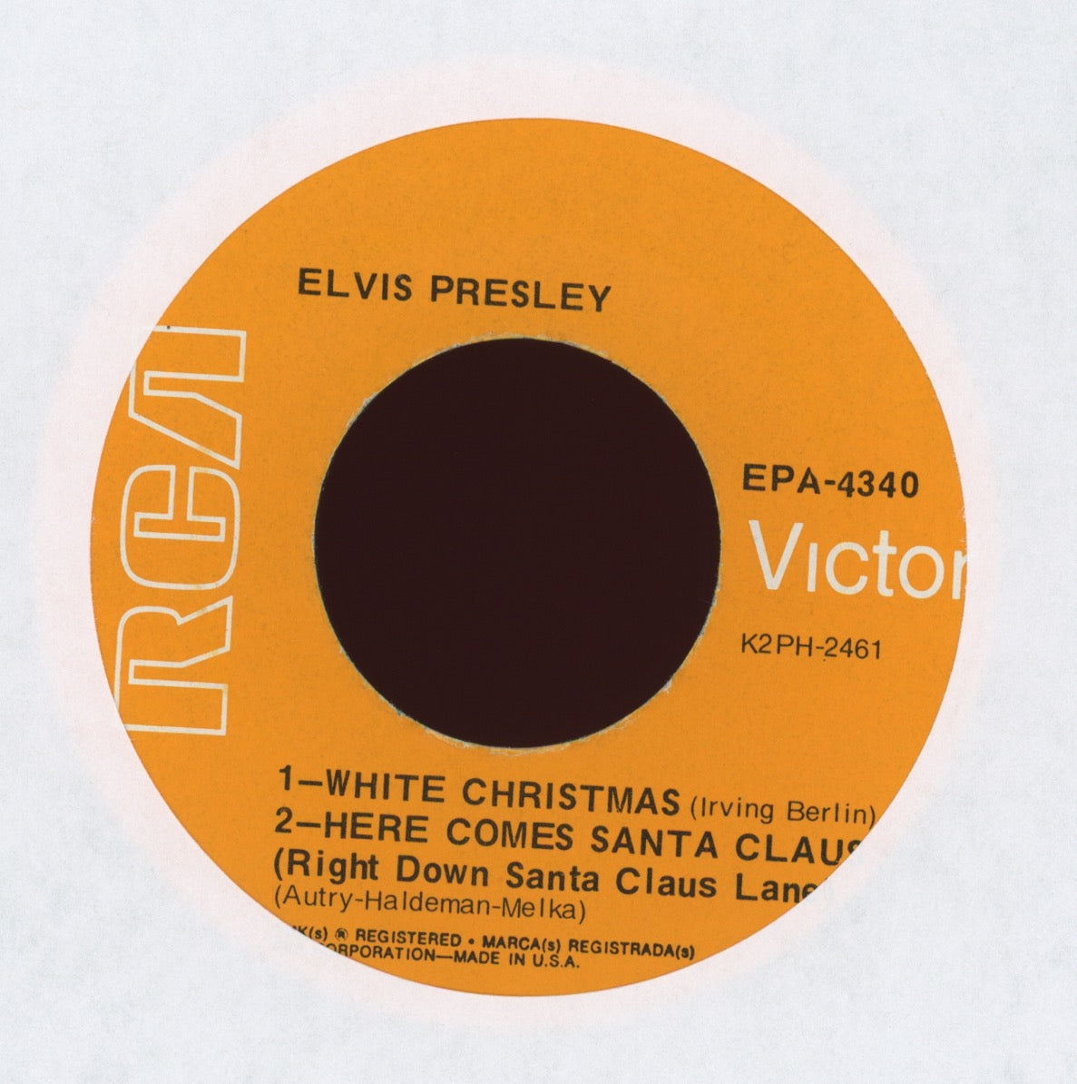 Elvis Presley - Christmas With Elvis on RCA EPA 4340 Rare Orange Label EP 45 With Cover