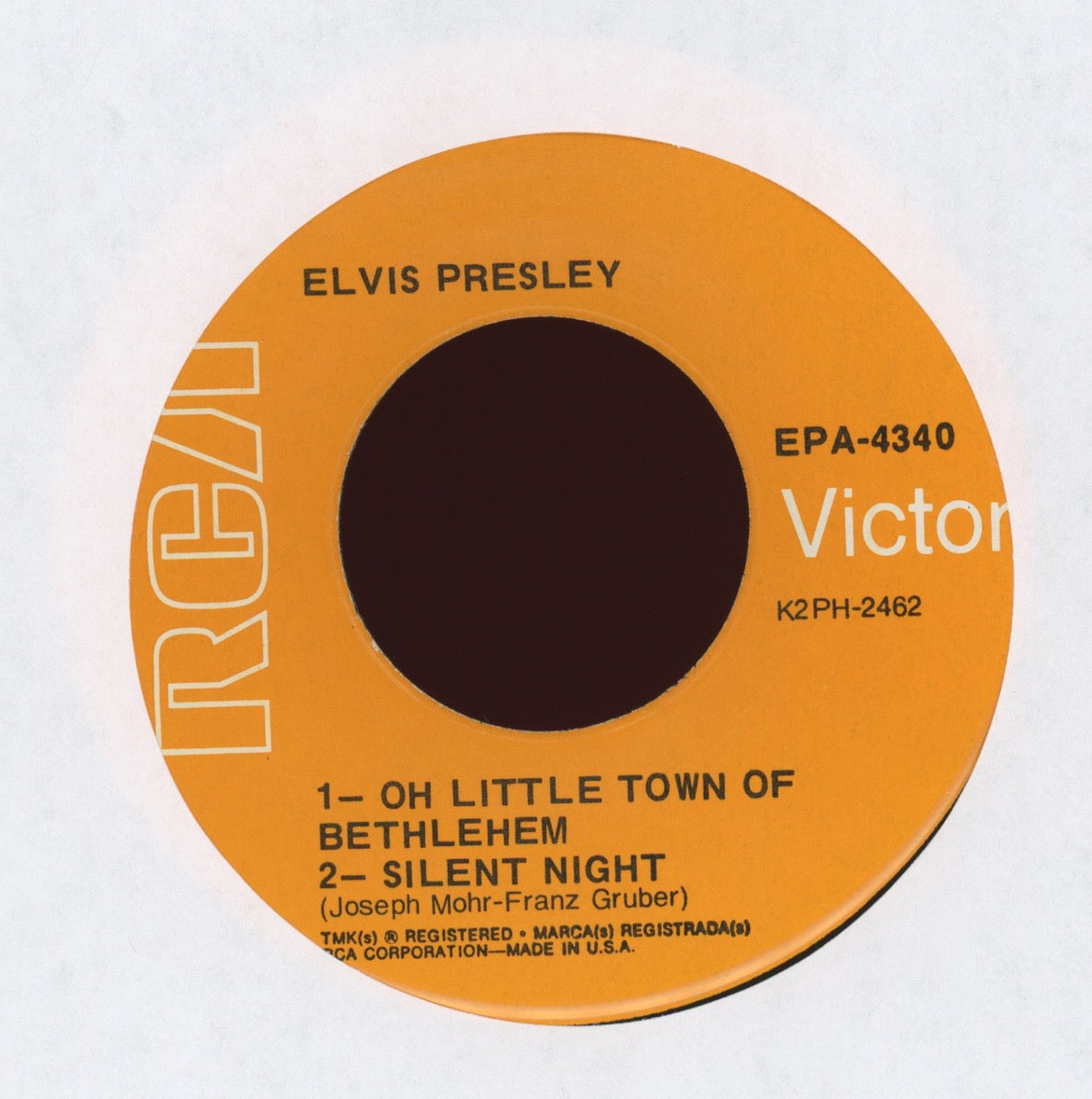 Elvis Presley - Christmas With Elvis on RCA EPA 4340 Rare Orange Label EP 45 With Cover