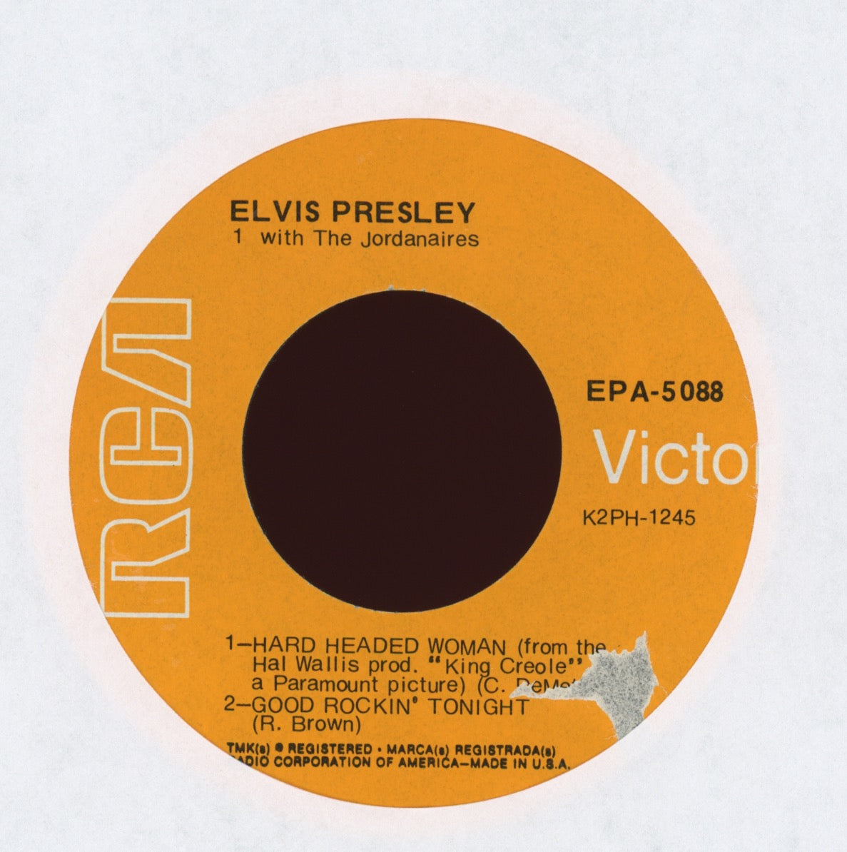 Elvis Presley - A Touch Of Gold Volume I on RCA EPA 5088 Rare Orange Label EP 45 With Cover