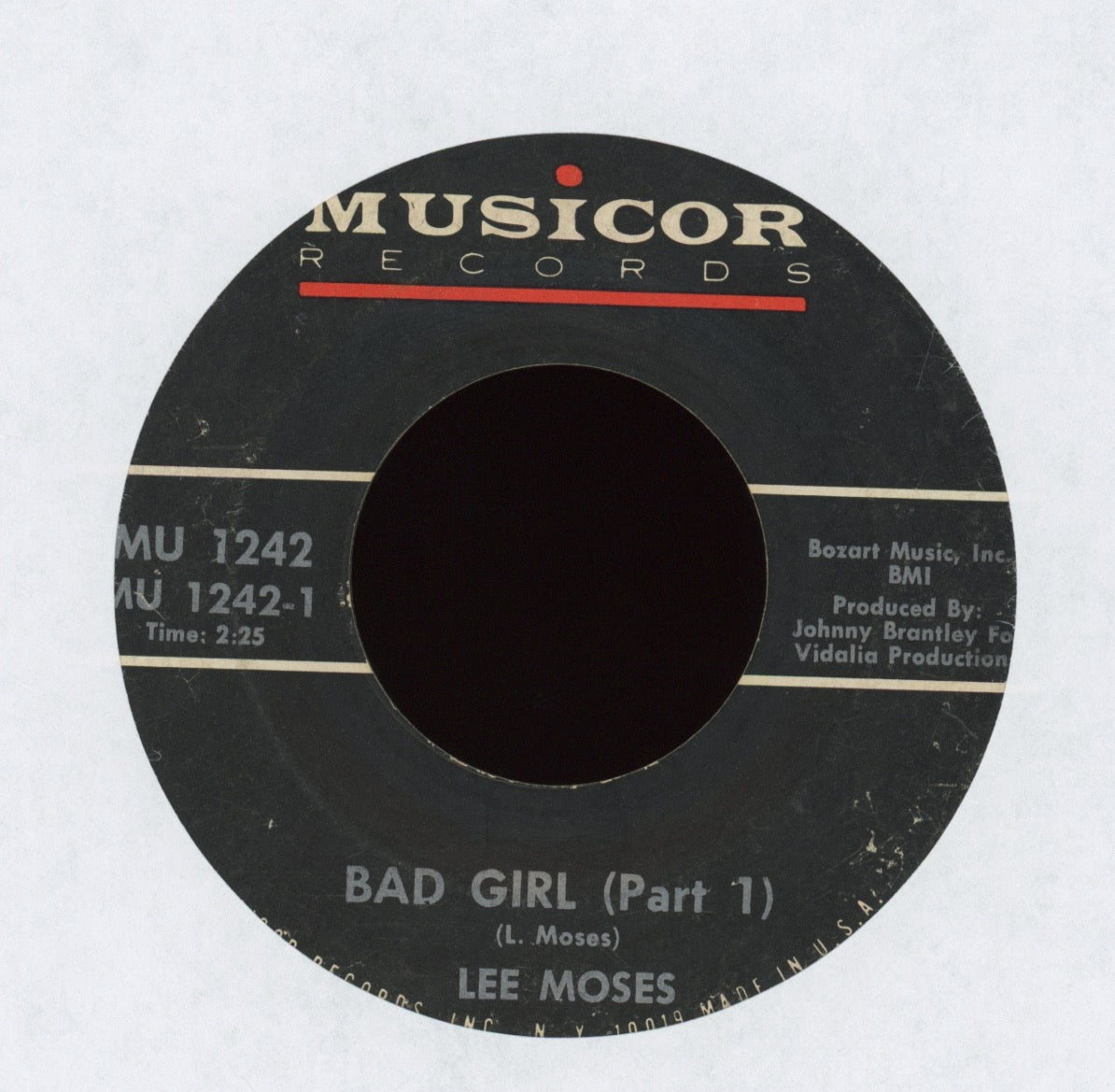 Lee Moses - Bad Girl on Musicor Soul 45 Vinyl Pressing