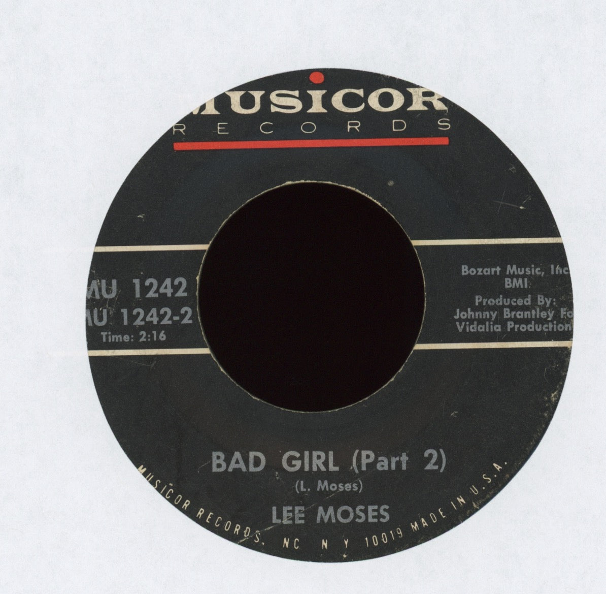 Lee Moses - Bad Girl on Musicor Soul 45 Vinyl Pressing