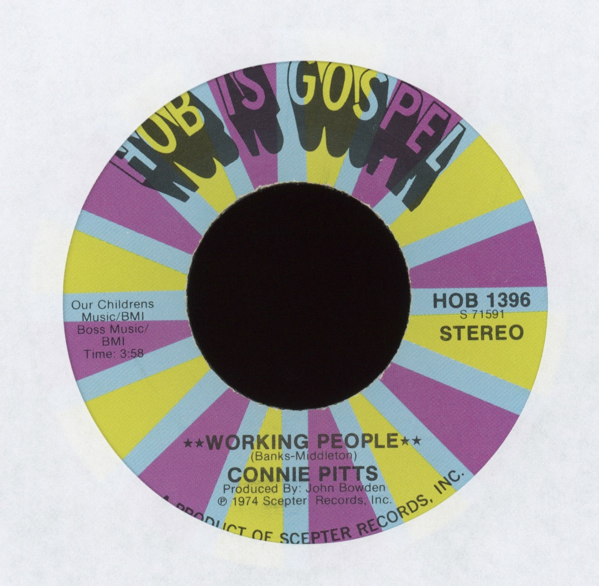 Connie Pitts - Working People on HOB Gospel Soul Funk 45