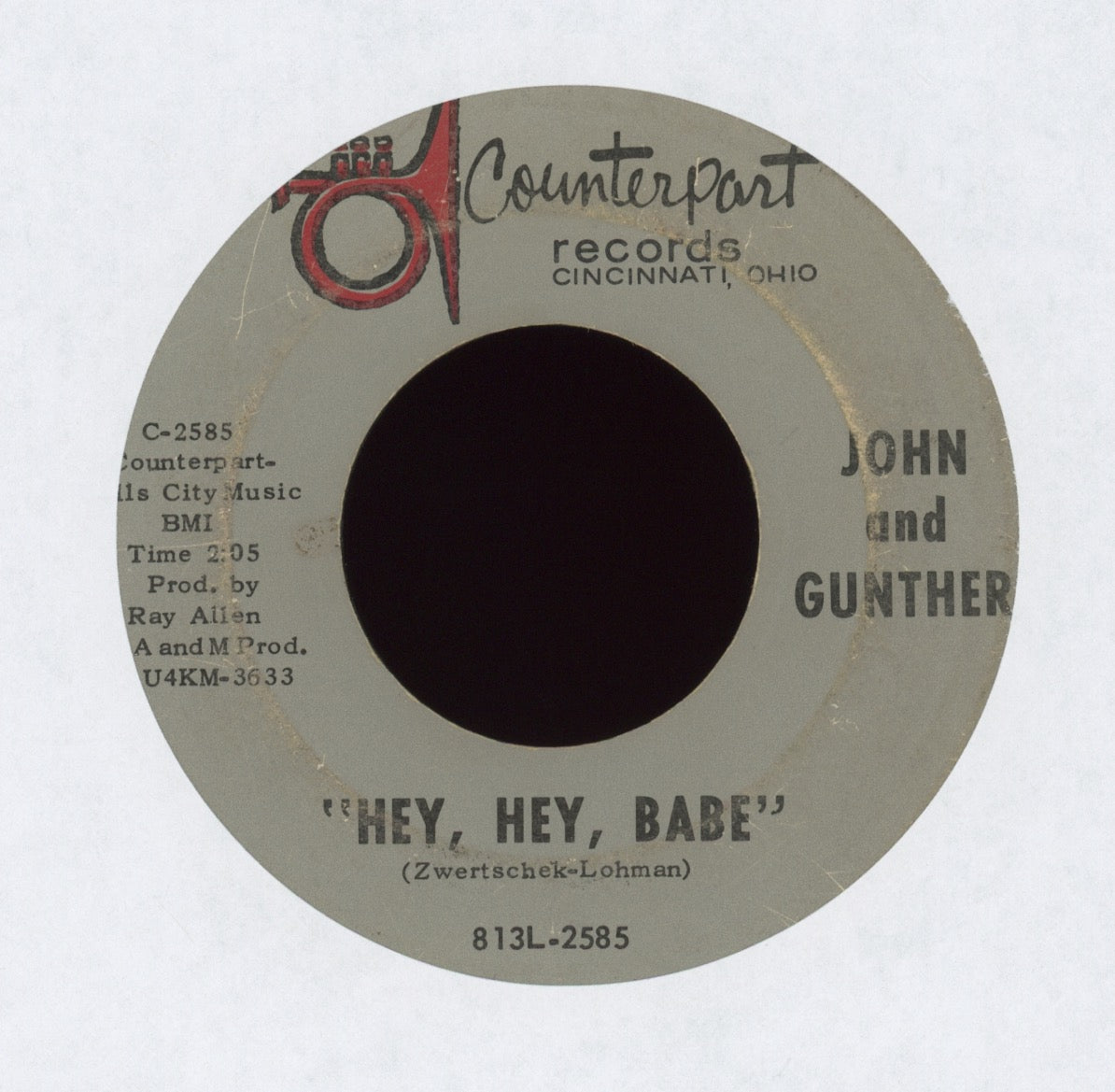John & Gunther - Hey, Hey, Babe on Counterpart Garage 45