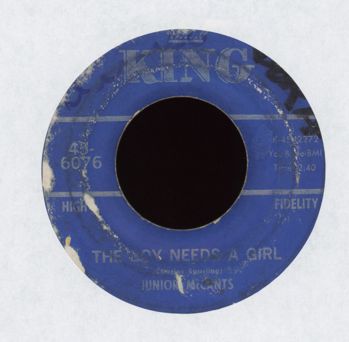 Junior McCants - The Boy Needs A Girl on King Northern Soul 45