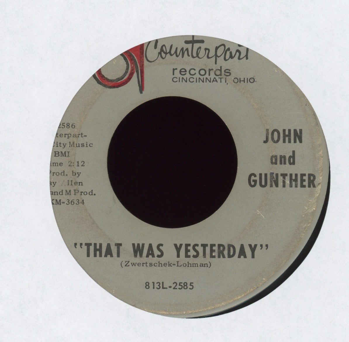 John & Gunther - Hey, Hey, Babe on Counterpart Garage 45