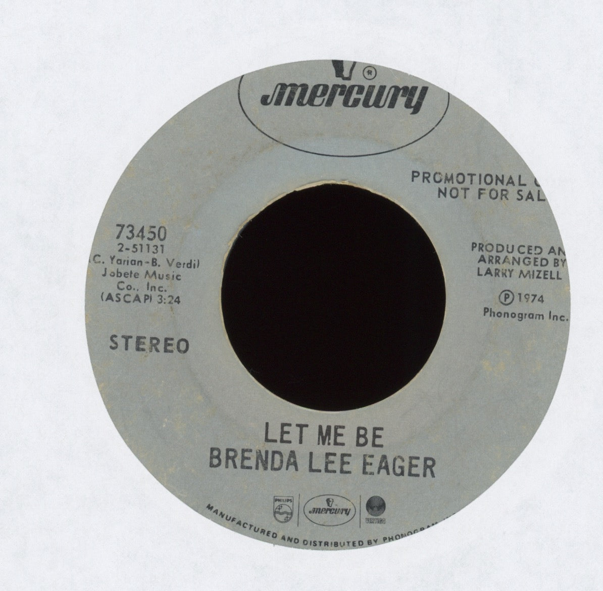 Brenda Lee Eager - When I'm With You on Mercury Promo 70's Soul Funk 45