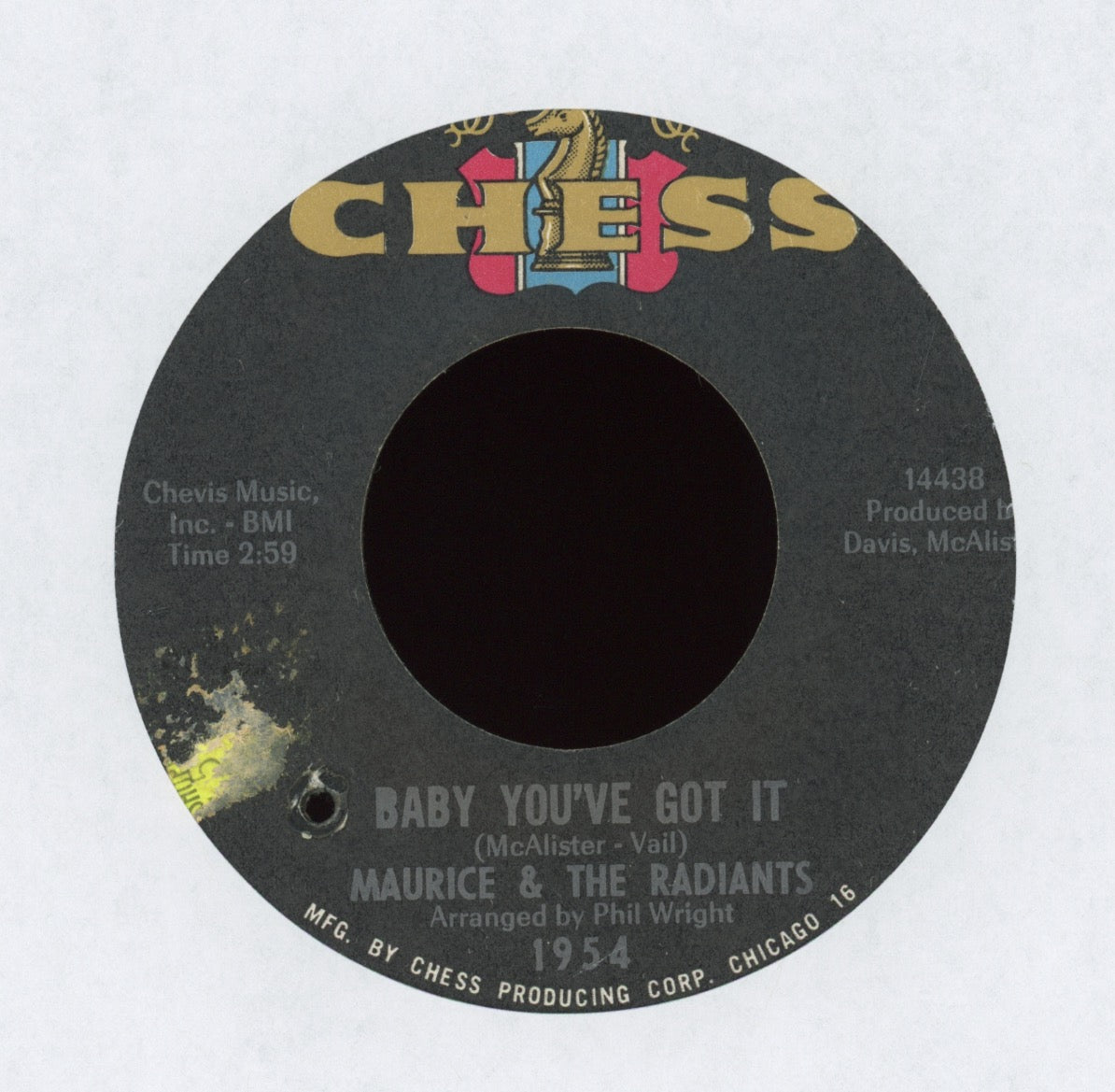 Maurice & The Raidants - Baby You've Got It on Chess Northern Soul 45
