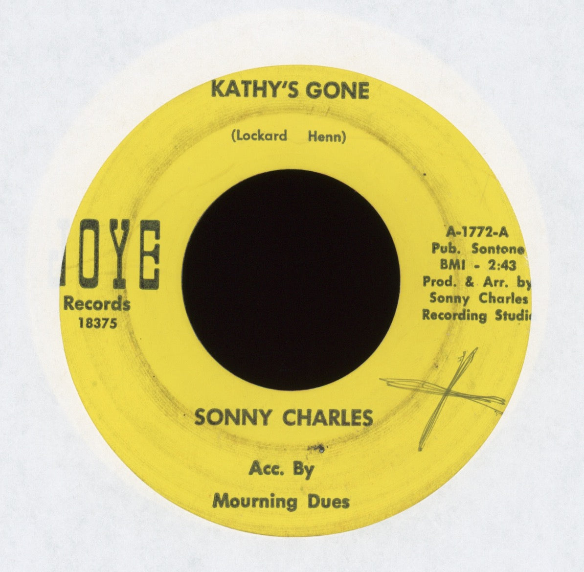 Sonny Charles - Kathy's Gone on JOYE Teen 45