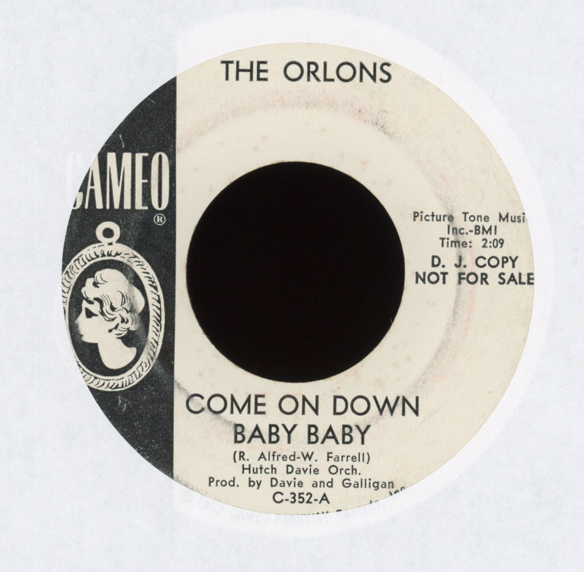 The Orlons - Come On Down Baby Baby on Cameo Promo Northern Soul 45