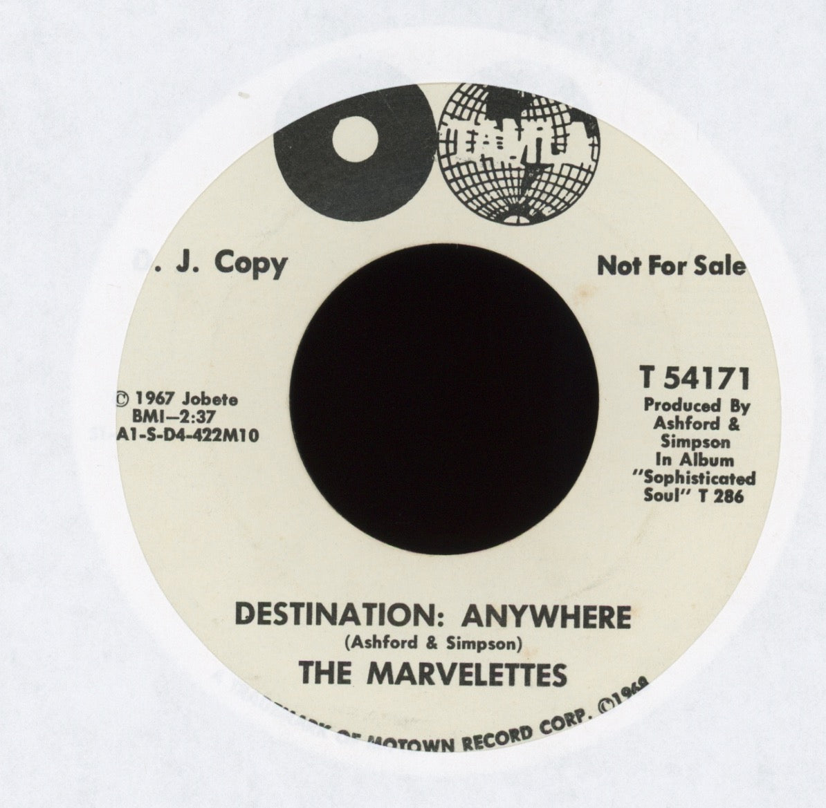 The Marvelettes - Destination: Anywhere on Tamla Promo Northern Soul 45