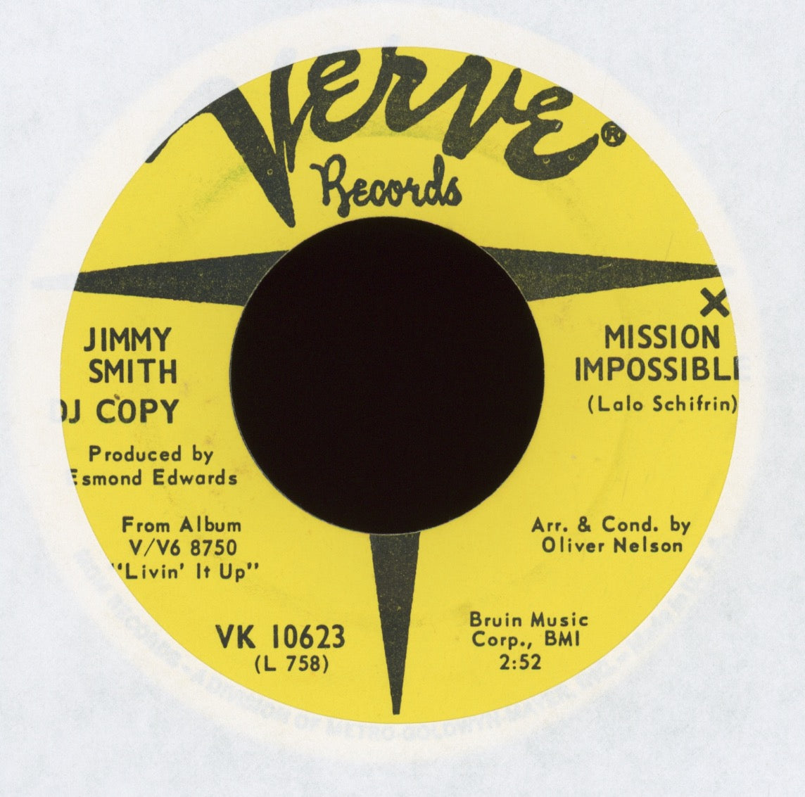 Jimmy Smith - Mission Impossible on Verve Promo Jazz Funk 45