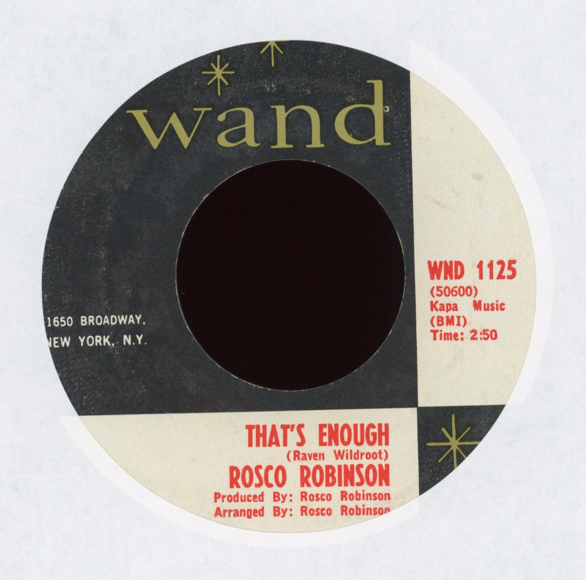 Roscoe Robinson - That's Enough on Wand Northern Soul 45