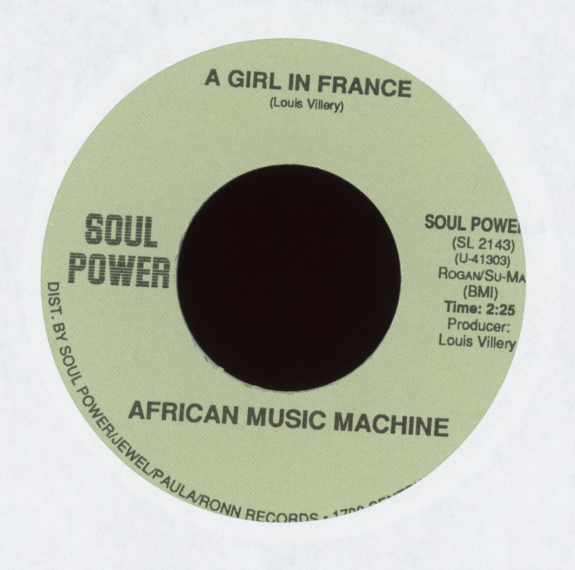 African Music Machine - A Girl In France on Soul Power Reissue Afro Funk 45