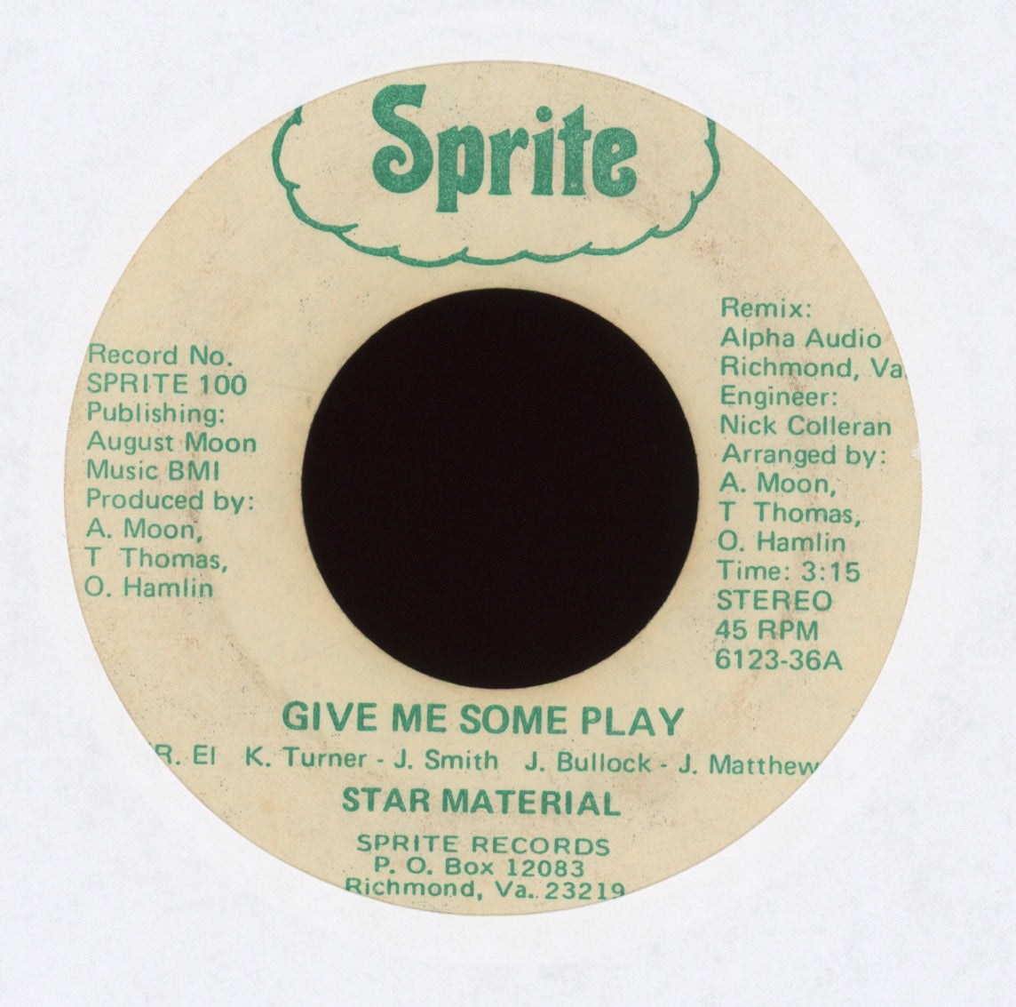 Star Material - Give Me Some Play on Sprite Funk 45