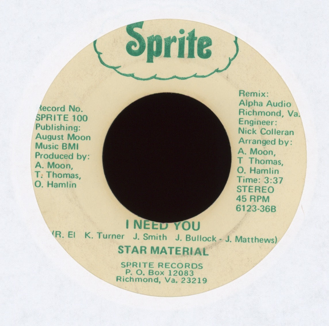 Star Material - Give Me Some Play on Sprite Funk 45