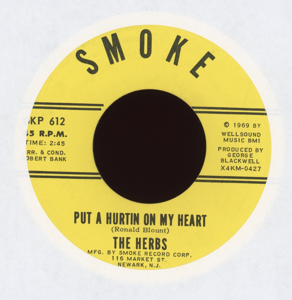 The Herbs - Put A Hurtin On My Heart on Smoke Northern Soul 45
