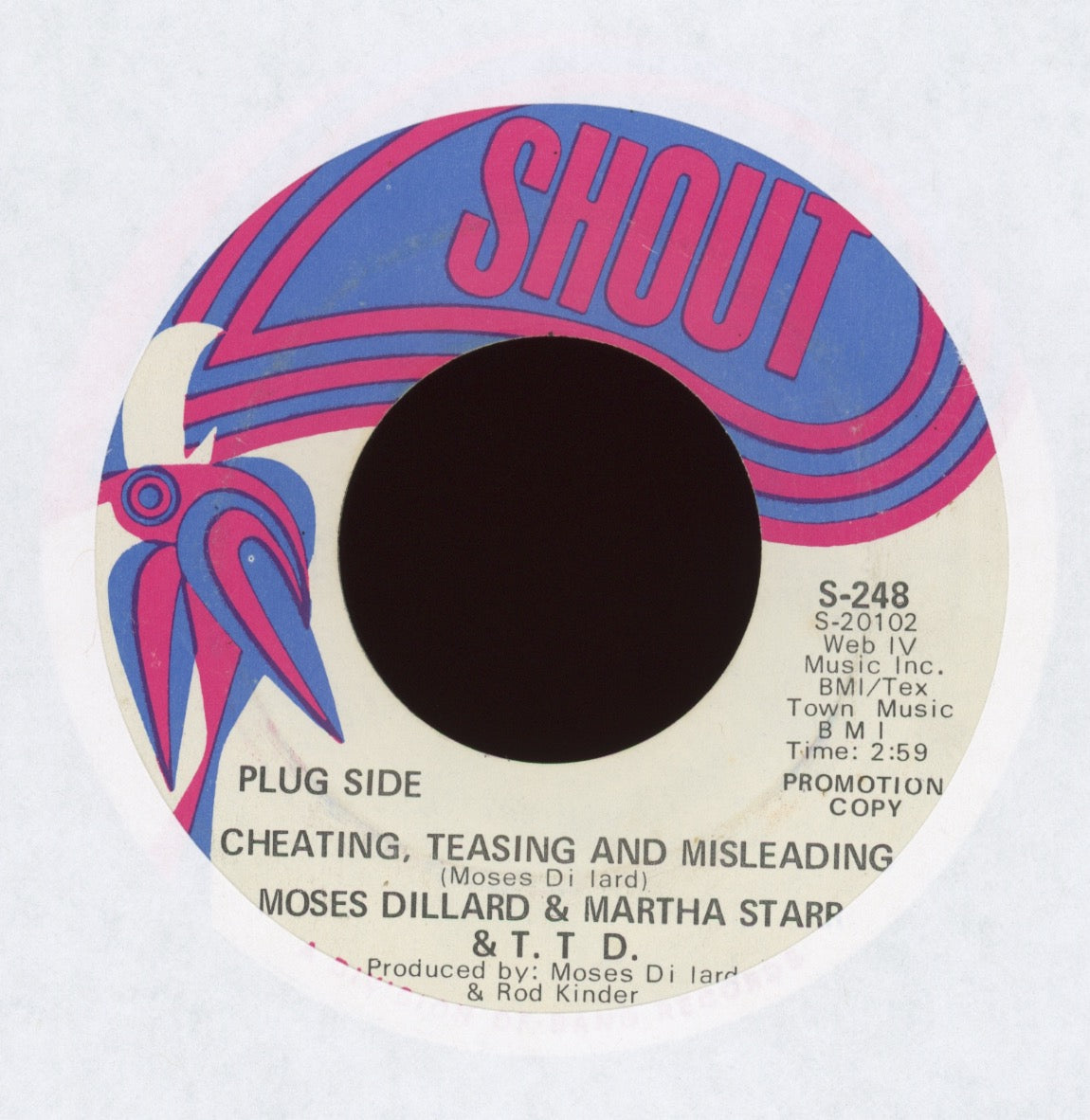 Moses Dillard & Martha Starr - Cheating, Teasing And Misleading on Shout Promo 70's Soul 45