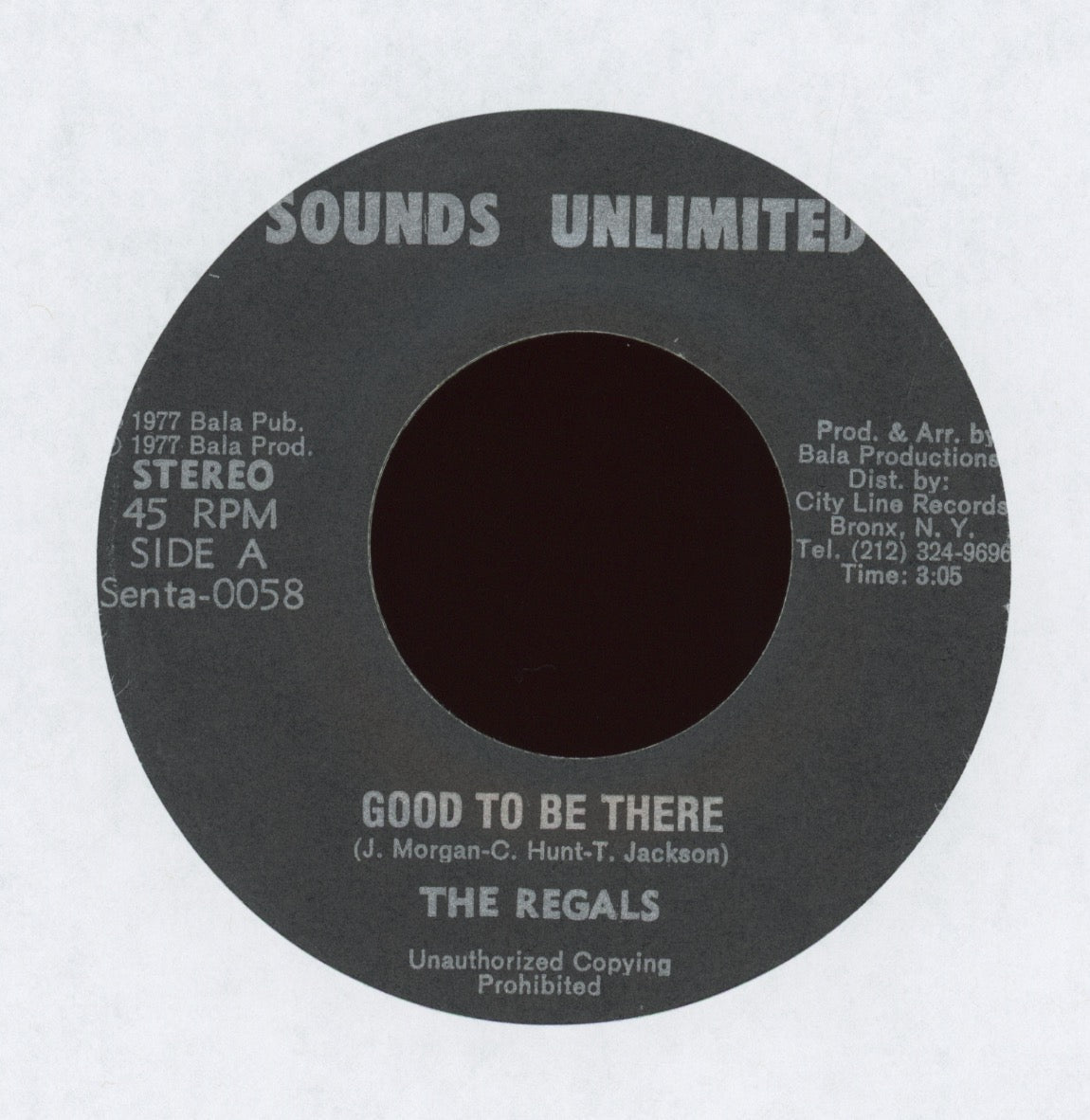 The Regals - Good To Be There on Sounds Unlimited Reggae 45