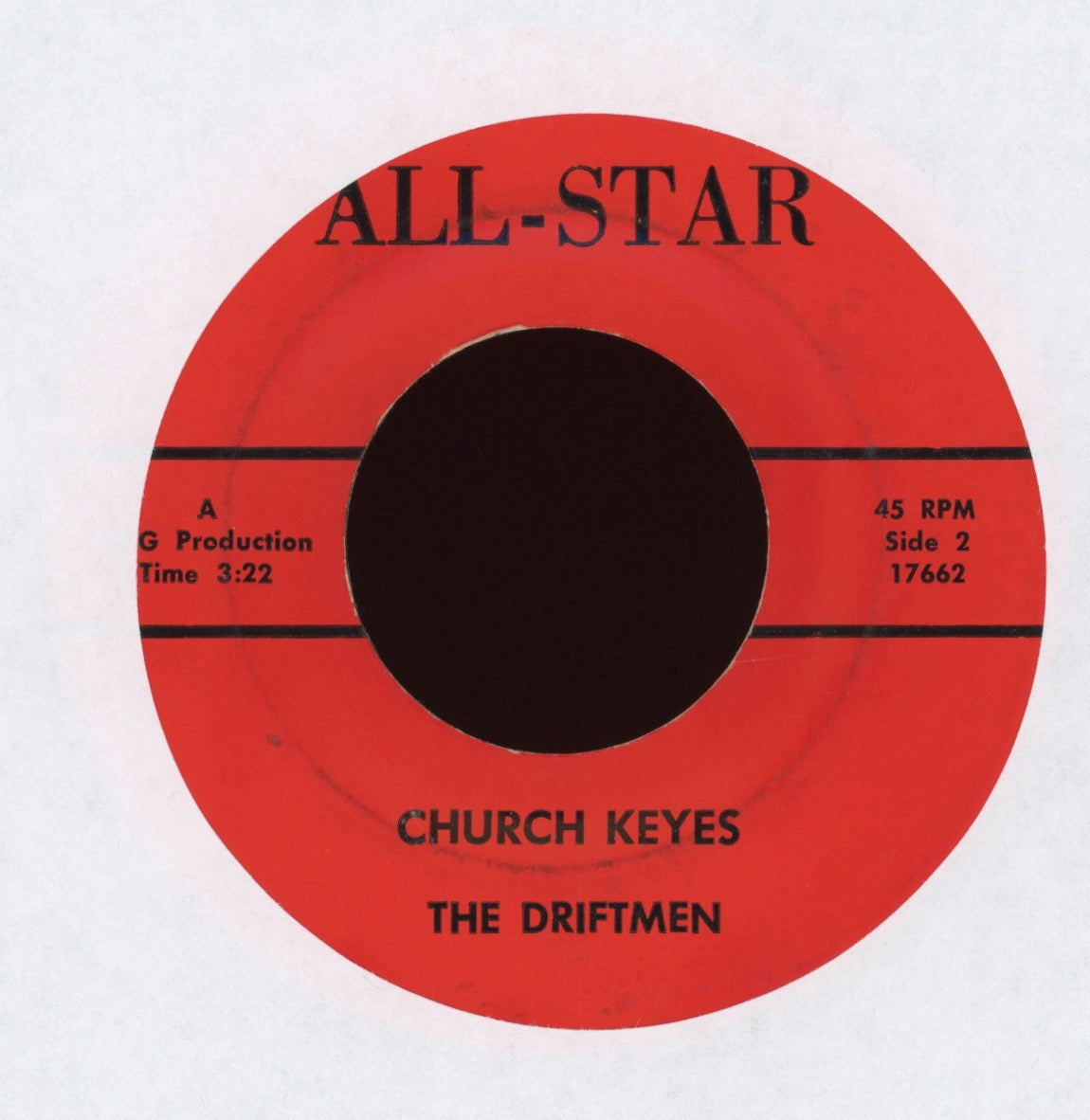 The Driftmen - Newbeat / Church Keyes on All Star Obscure Rite Press Instro Surf 45