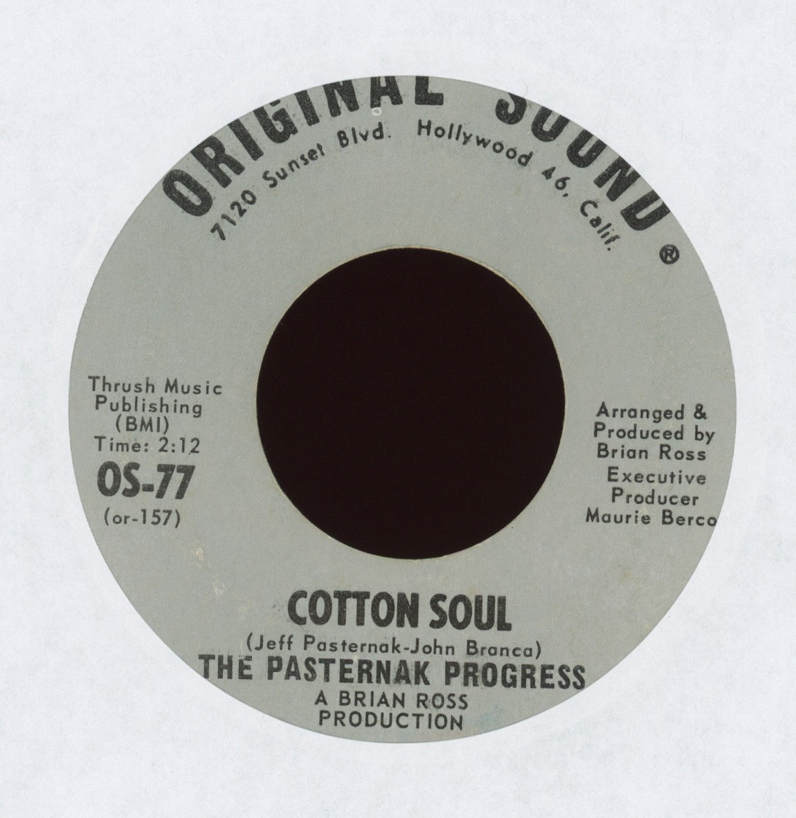 The Pasternak Progress - Cotton Soul on Original Sound Psych Rock 45