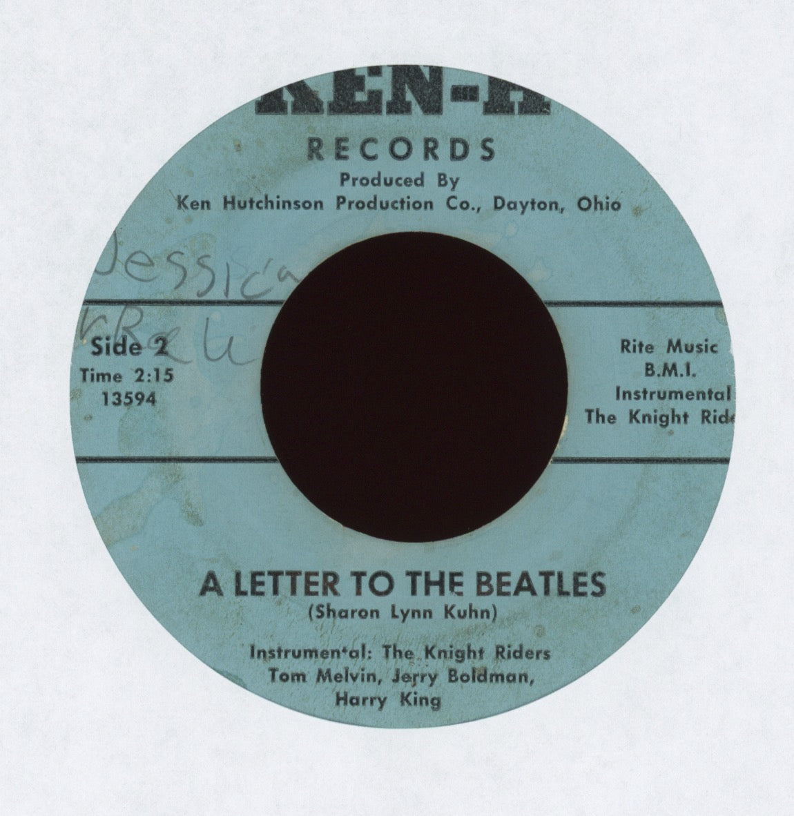 The Knight Riders - A Letter To The Beatles on Ken-H Teen Garage Beat 45