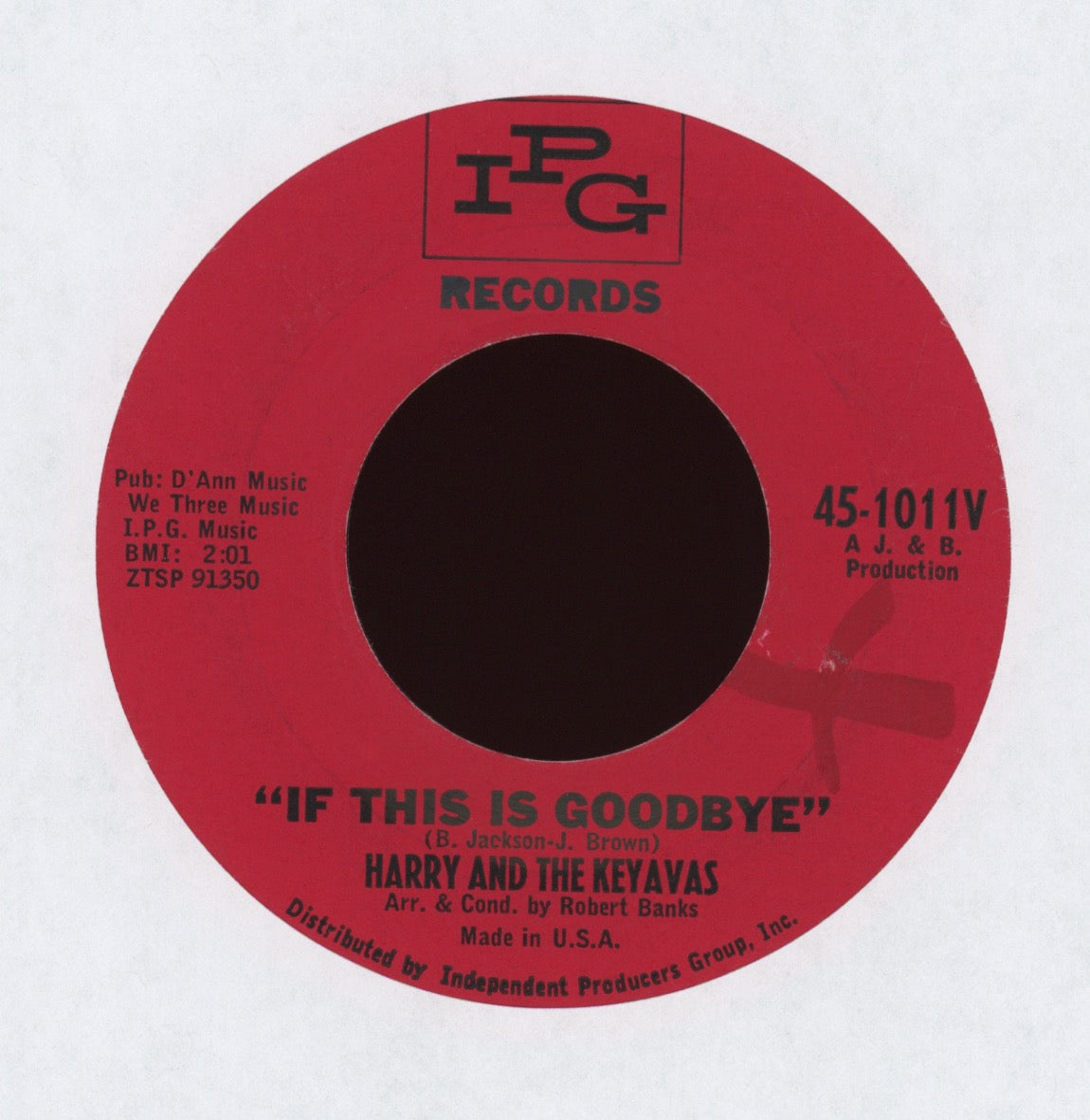 Harry And The Keyavas - If This Is Goodbye on IPG Northern Soul 45