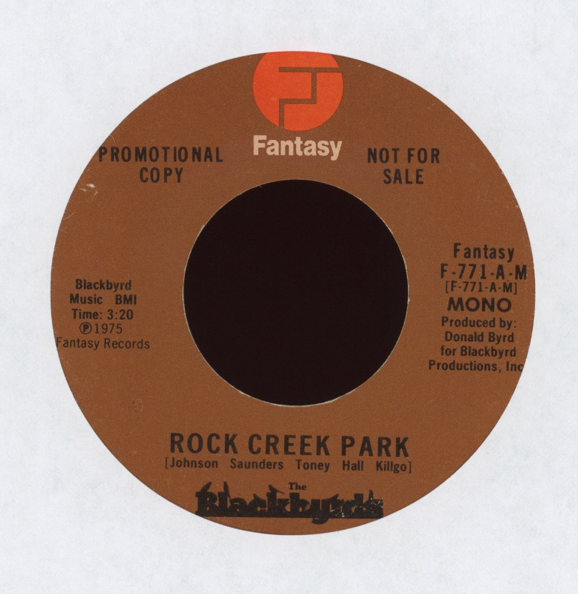 The Blackbyrds - Rock Creek Park on Fantasy Promo 70's Soul Funk 45