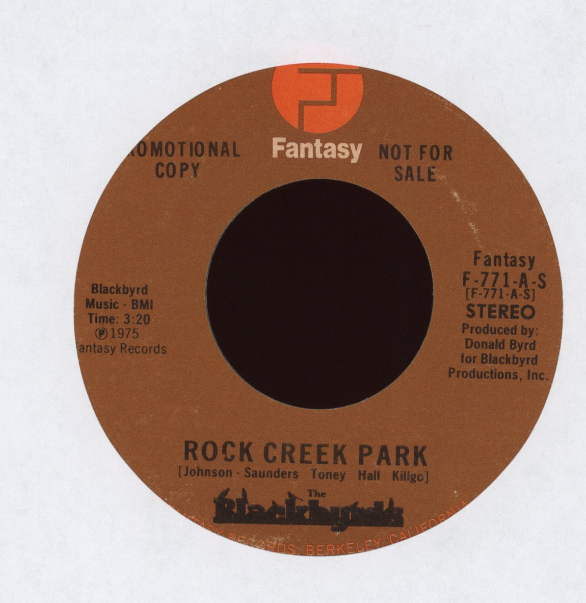 The Blackbyrds - Rock Creek Park on Fantasy Promo 70's Soul Funk 45