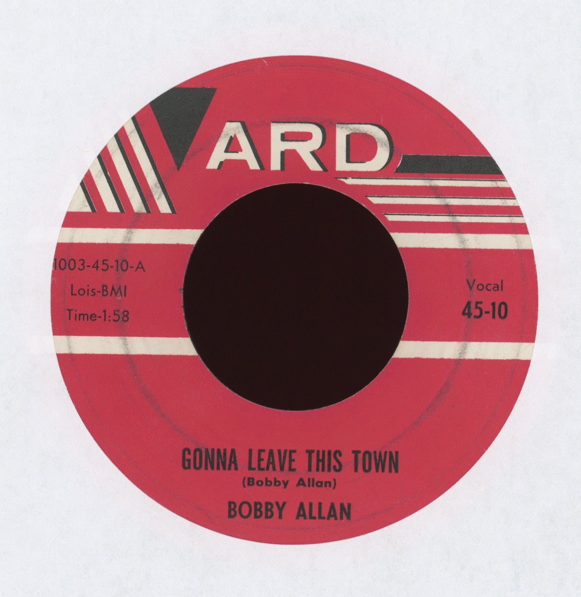 Bobby Allan - Gonna Leave This Town on ARD R&B Popcorn 45