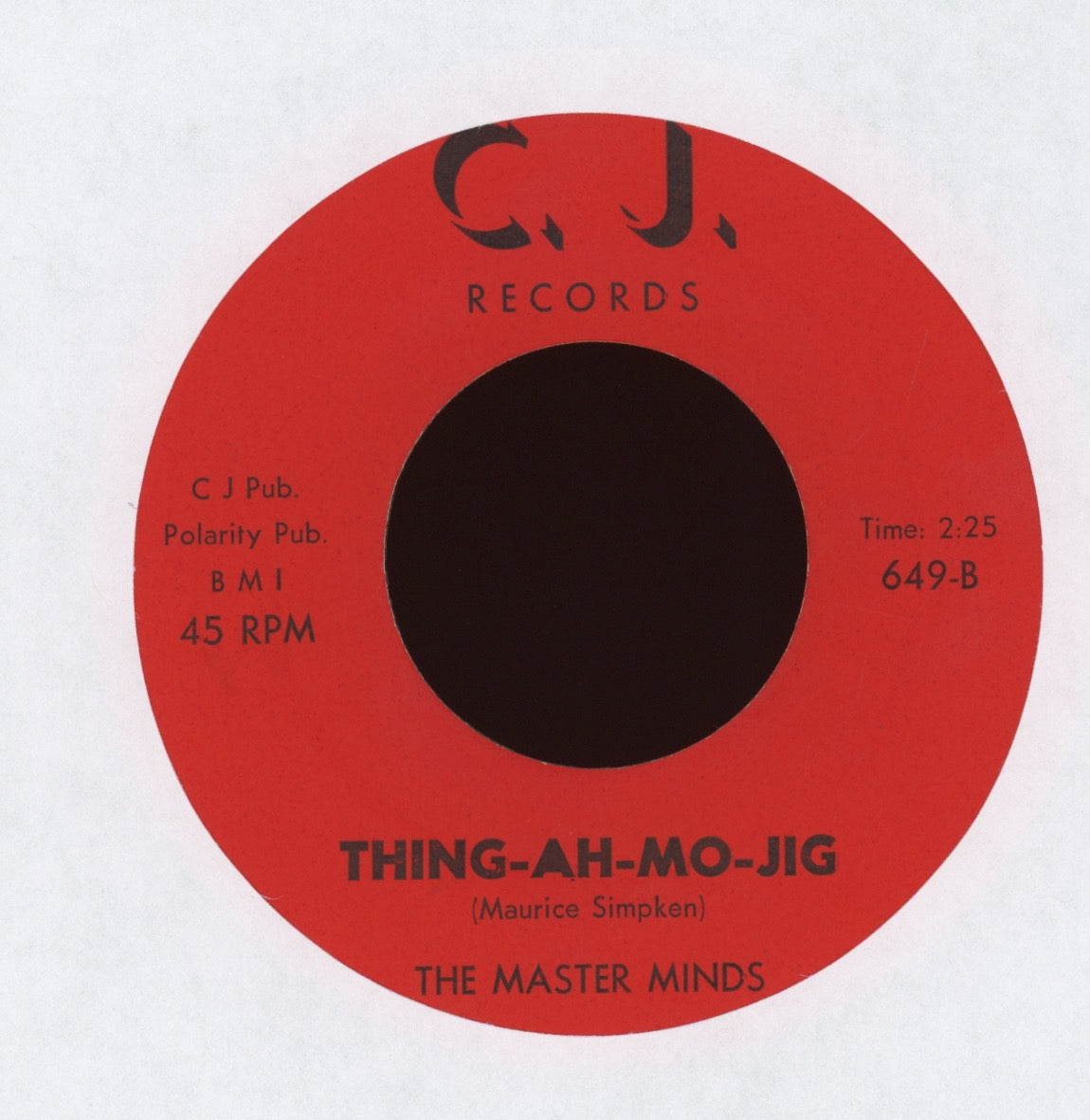 The Master Minds - Hong Kong Flu on C.J. R&B 45