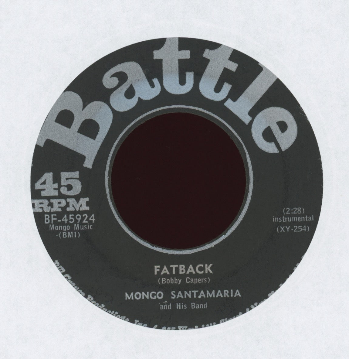 The Mongo Santamaria Orchestra - Fatback on Battle Latin R&B Mod Jazz 45