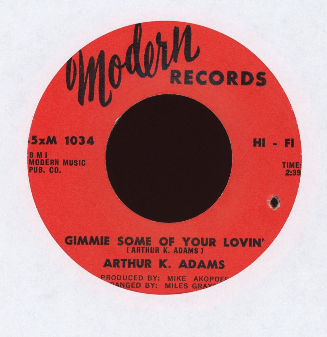 Arthur Adams - Gimmie Some of Your Lovin' on Modern Funk 45