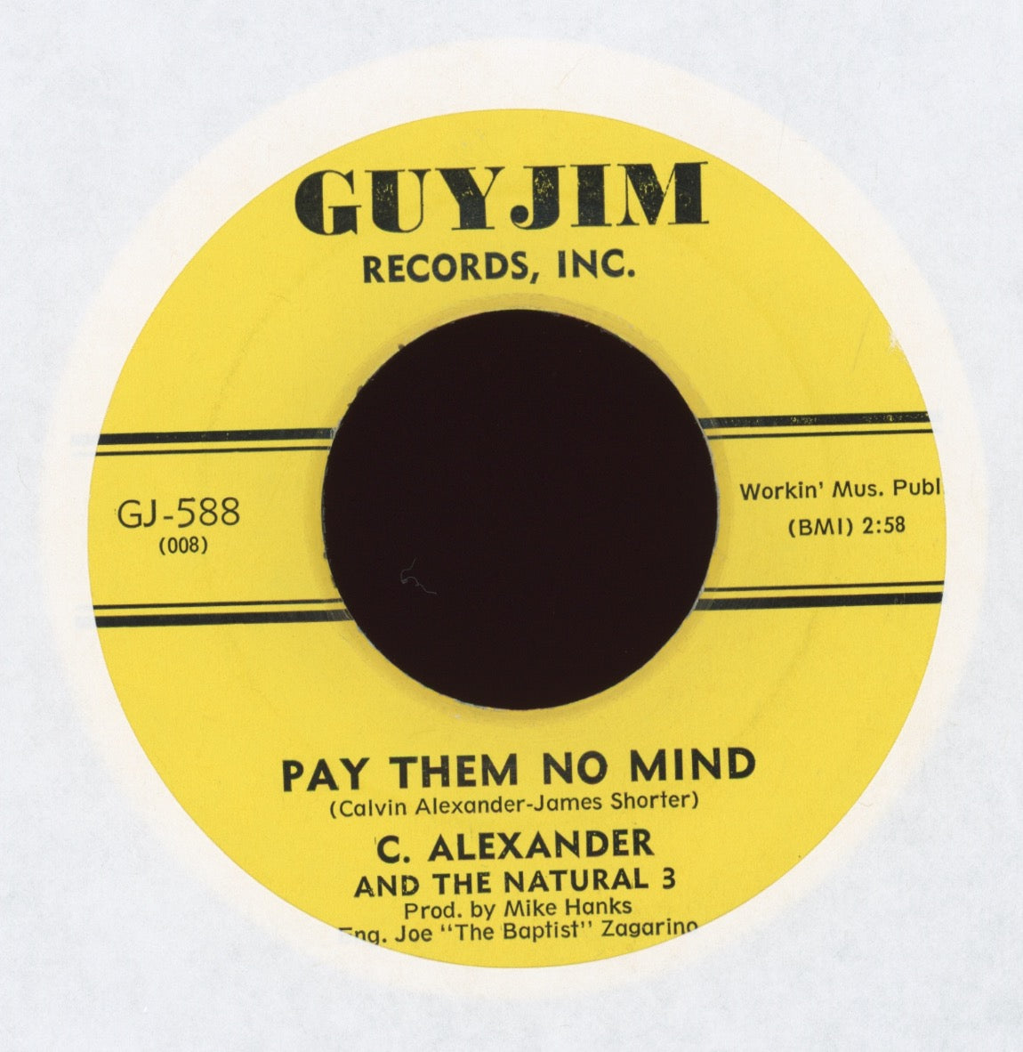 C. Alexander And The Natural 3 - Pay Them No Mind on Guyjim Northern Soul 45
