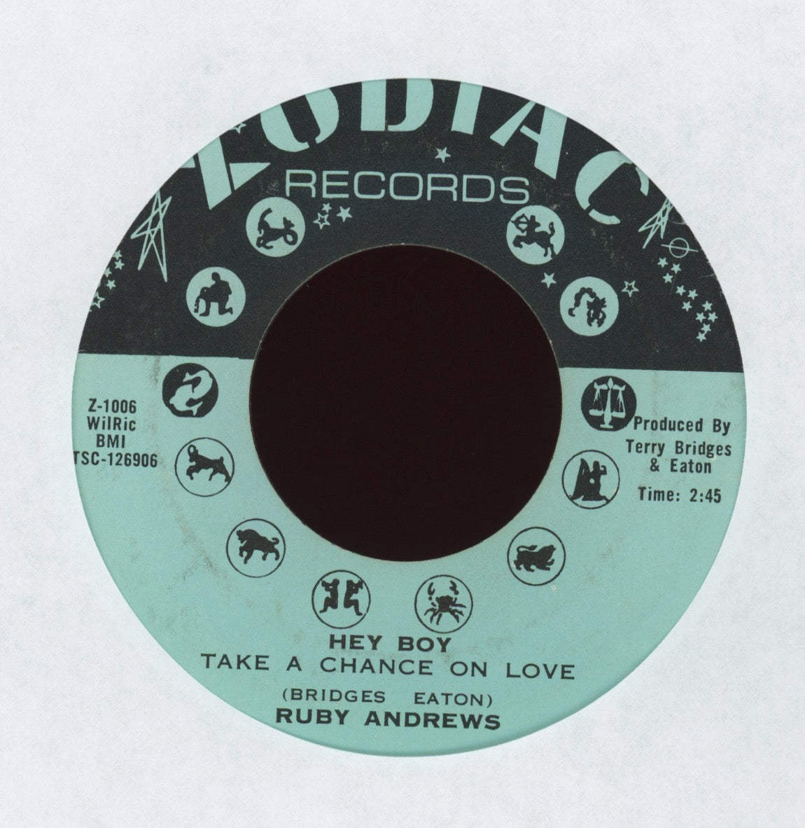 Ruby Andrews - Hey Boy (Take A Chance On Love) on Zodiac Northern Soul 45