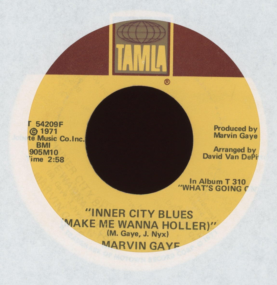 Marvin Gaye - Inner City Blues (Make Me Wanna Holler) on Tamla Soul Funk 45