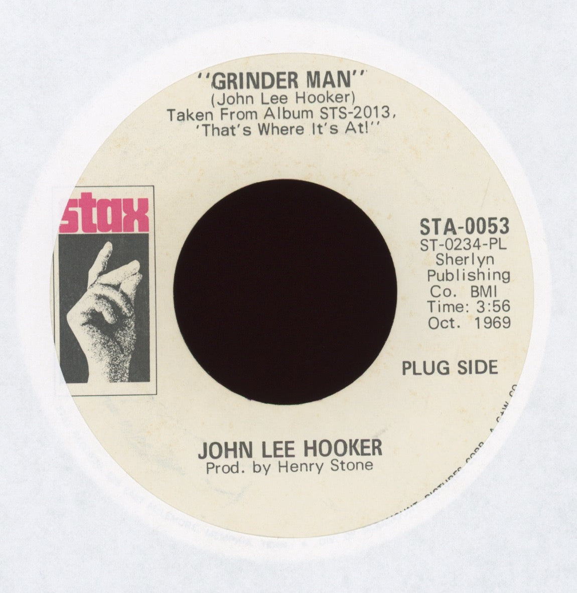 John Lee Hooker - Grinder Man on Stax Promo R&B Blues 45