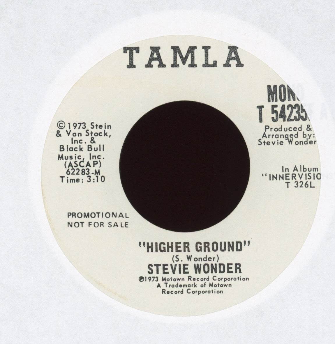 Stevie Wonder - Higher Ground on Tamla Promo Soul Funk 45