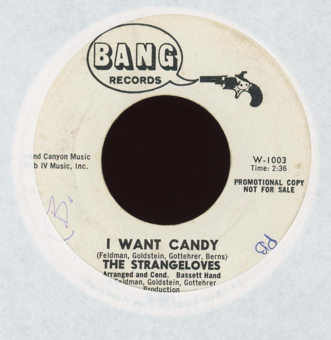 The Strangeloves - I Want Candy on Bang Rock 45