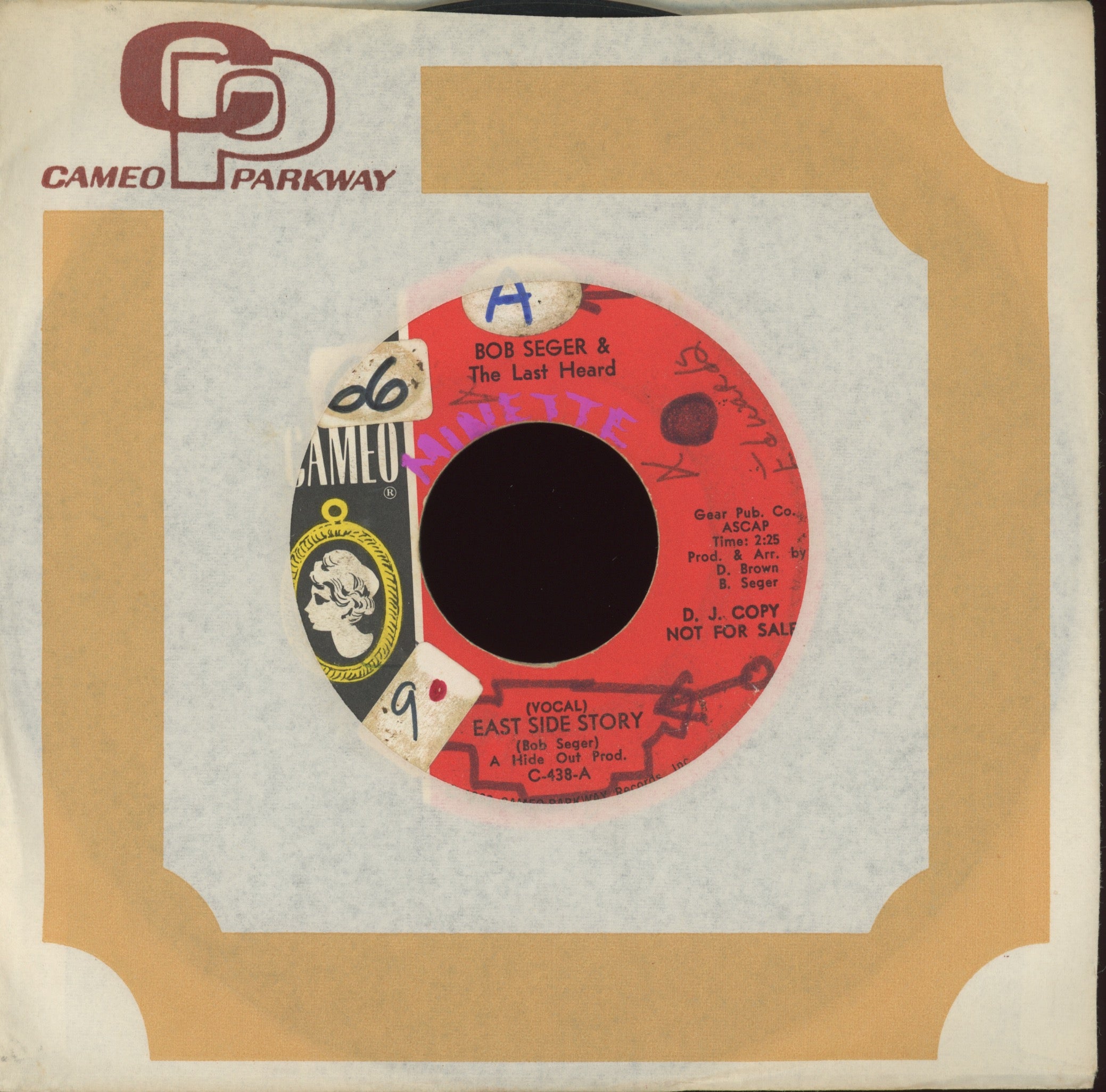 Bob Seger And The Last Heard - East Side Story on Cameo Promo Garage 45