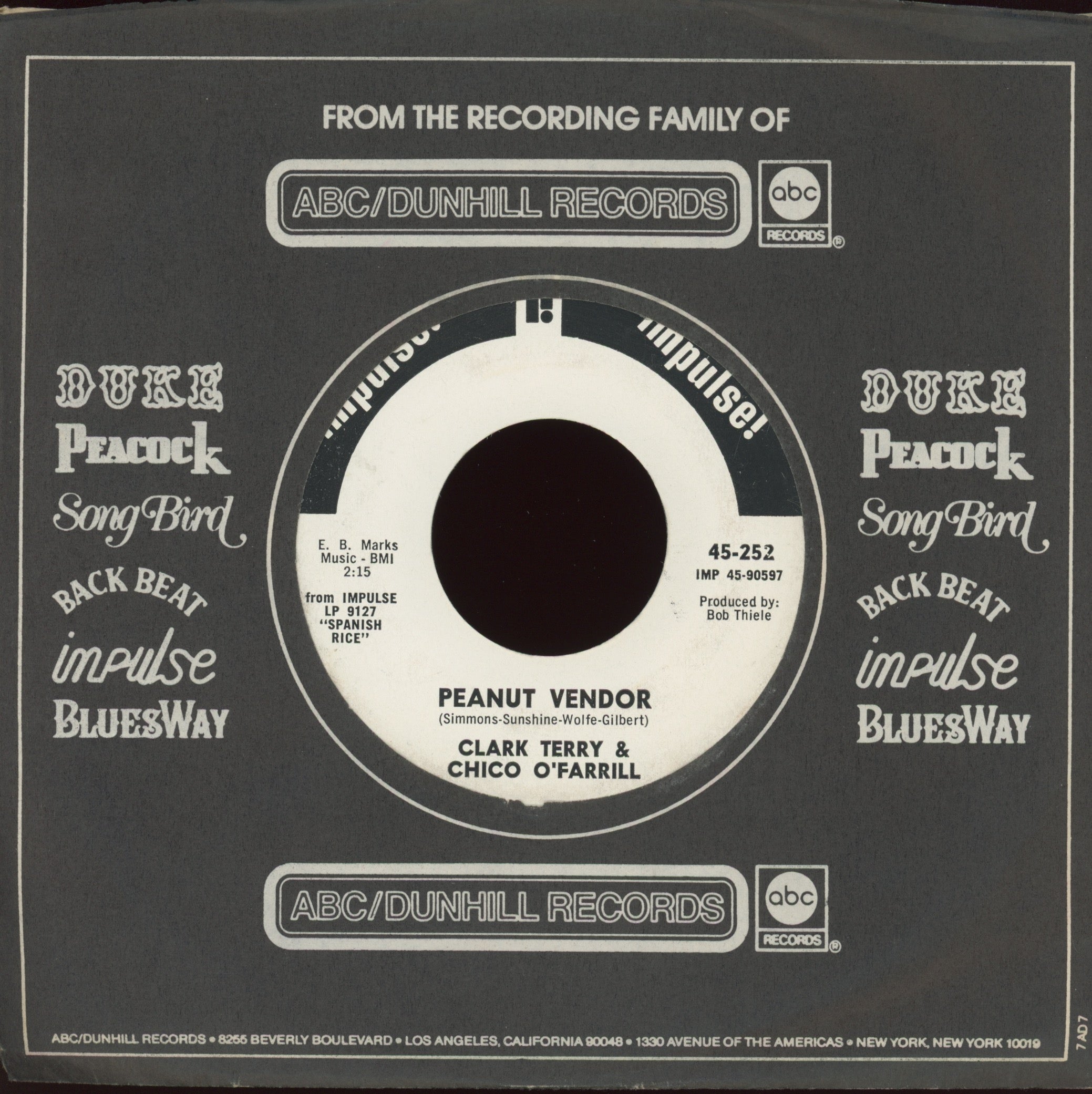 Clark Terry - Spanish Rice on Impulse Promo Latin Soul Jazz Funk 45