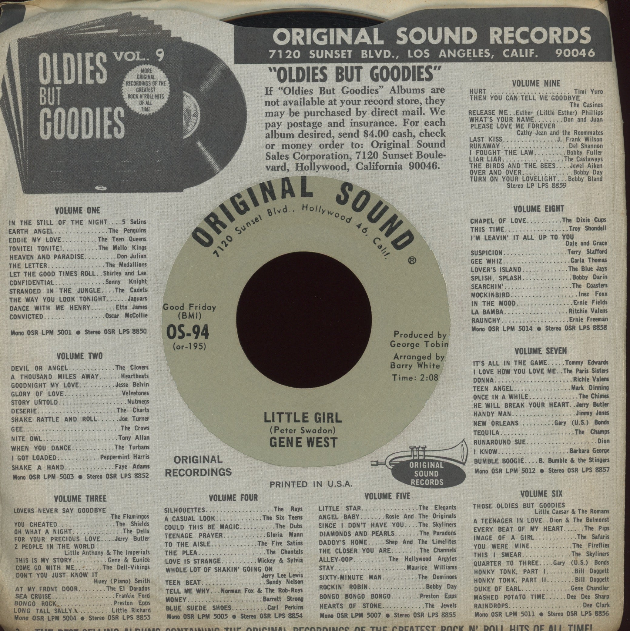 Gene West - In The Ghetto on Original Sound Barry White Soul Funk 45