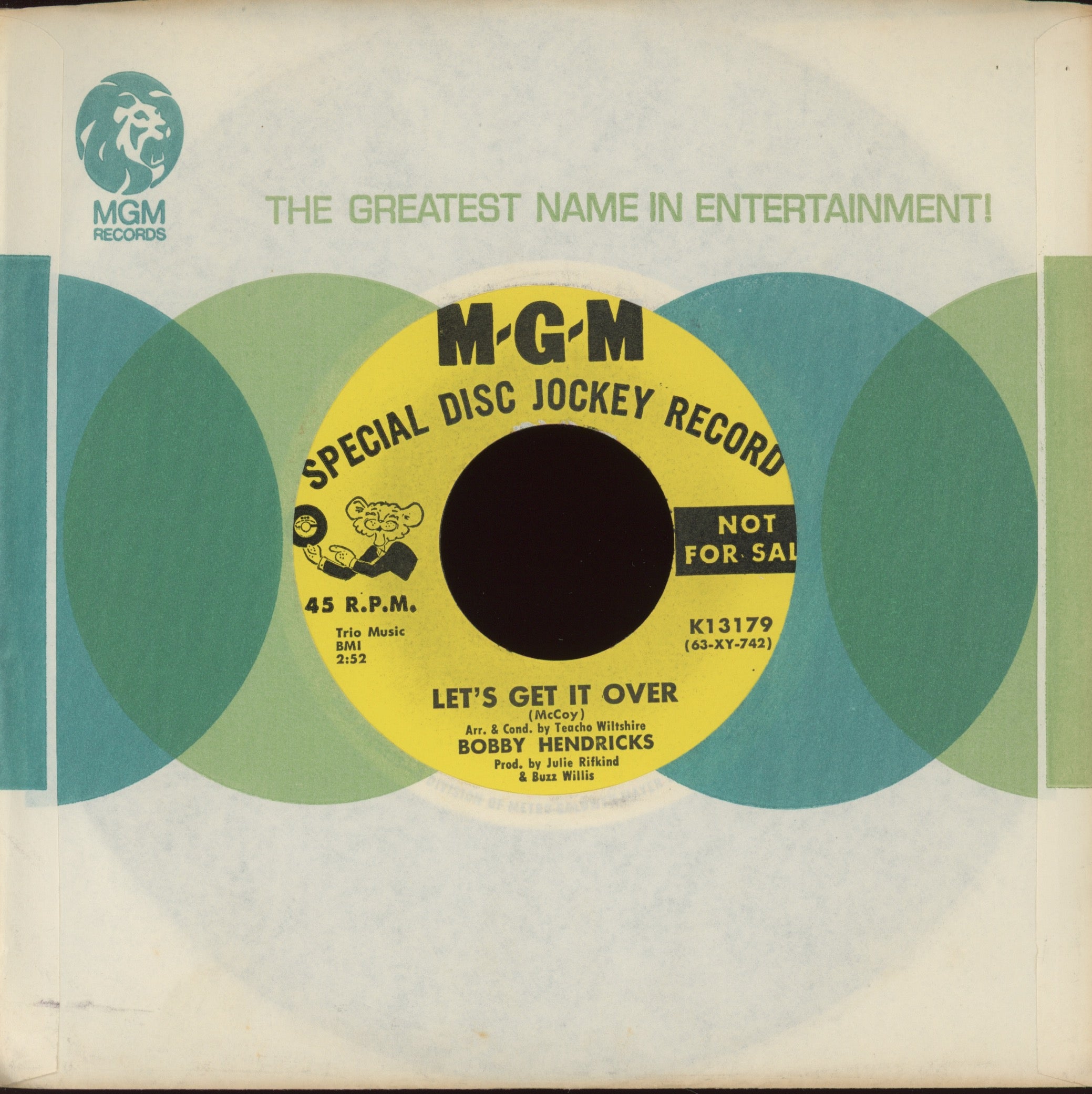 Bobby Hendricks -Love In My Heart on MGM Promo Northern Soul 45